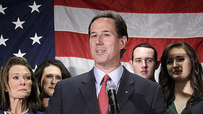 Santorum in Gettysburg